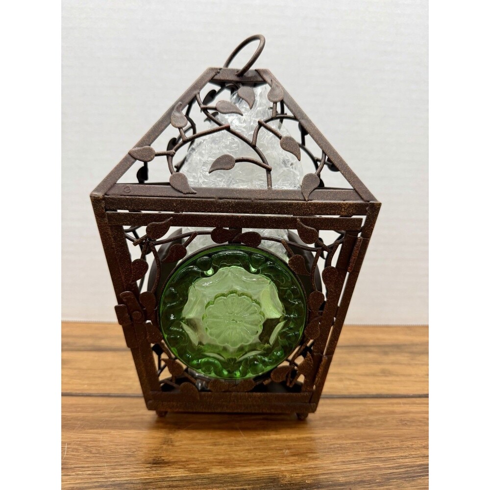 PartyLite La Rosetta Hanging Lantern Green Emerald Tea Candle Holder P7565 NEW - Picture 2 of 8